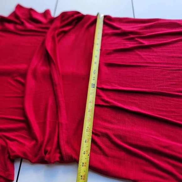 J. Jill Raspberry Pink Layered Knit Dress Stretch Short Sleeve Buttons Rayon L - Picture 12 of 15